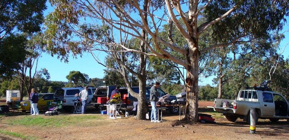The tranquil scene in the pits at Waroona.