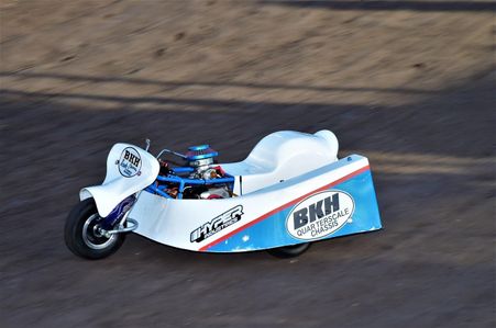 The Jeff Hedington built sidecar motorcycle.